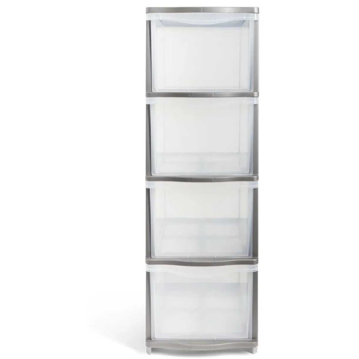 Rangement|Gifi Tour de rangement 4 tiroirs plastique gris 37x27xH82,7cm