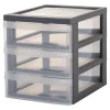 Rangement|Gifi Tour de rangement A5 3 tiroirs grise et transparente 6 L