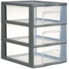 Rangement|Gifi Tour de rangement A5 3 tiroirs grise et transparente 6 L