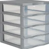 Rangement|Gifi Tour de rangement plastique 4 tiroirs A6 gris