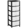 Rangement|Gifi Tour de rangement transparente et noire 5 tiroirs 20L
