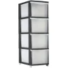 Rangement|Gifi Tour de rangement transparente et noire 4 tiroirs 13,5L