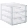 Rangement|Gifi Tour Orgamix 3 tiroirs A4 transparent et blanc