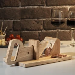 Trancheuse à charcuterie en bois naturel^Gifi New