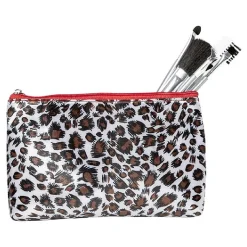 Hot Gifi Trousse à maquillage motif léopard avec pinceau x5