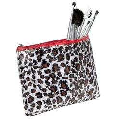 Hot Gifi Trousse à maquillage motif léopard avec pinceau x5