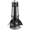 Ustensiles de cuisine x5 avec support noi et gris^Gifi Outlet