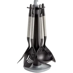 Ustensiles de cuisine x5 avec support noi et gris^Gifi Outlet