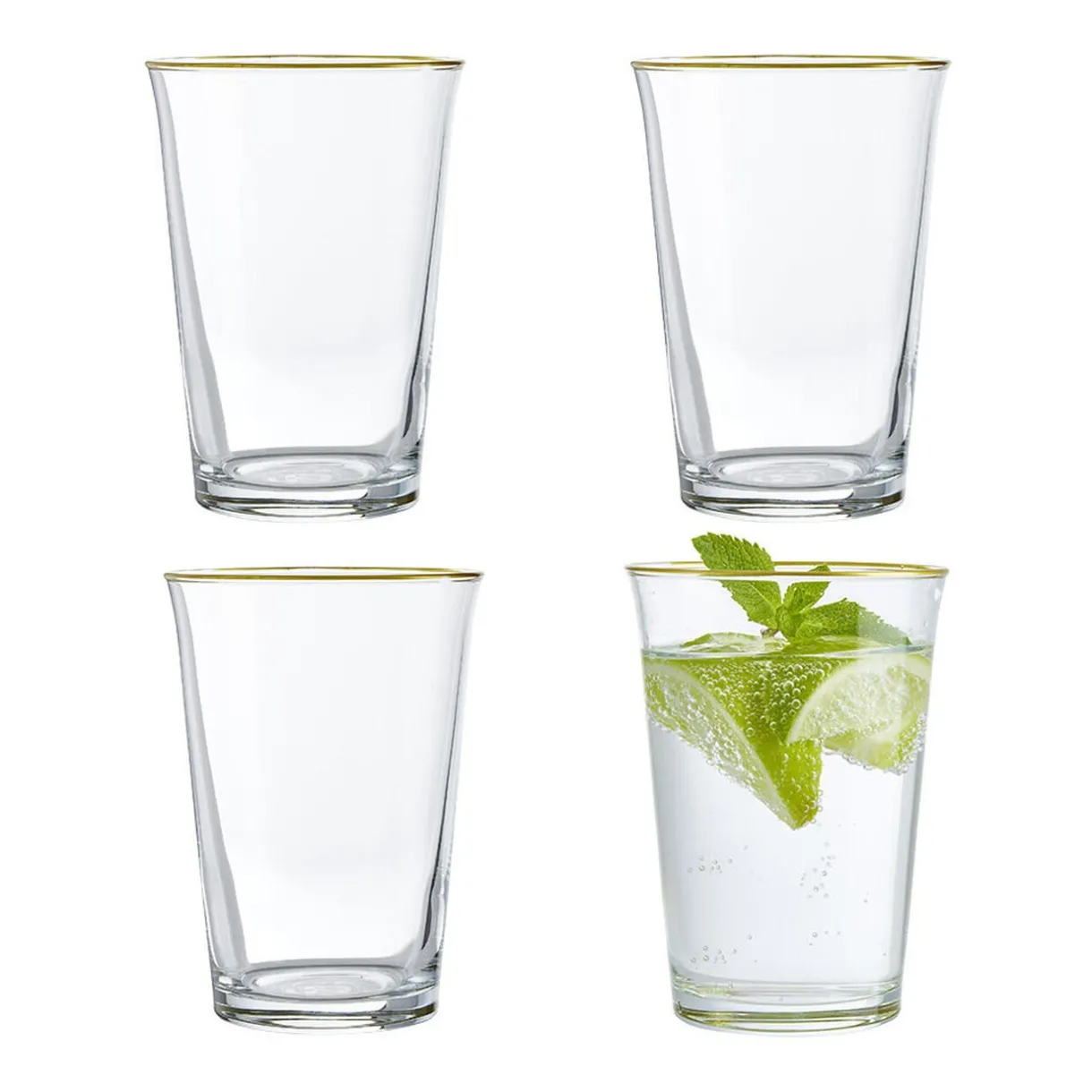 Verre à eau bord doré 29cl x4^Gifi Clearance
