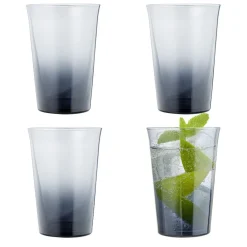 Verre à eau fumé noir 29cl x4^Gifi Hot