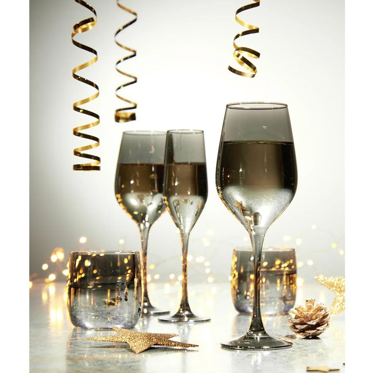 Verre à pied Kira Smoked 35cL x4^Gifi Outlet