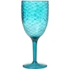 Verre à pied plastique bleu martelé^Gifi Discount