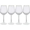 Verre à vin transparent avec liseré doré x4^Gifi Discount