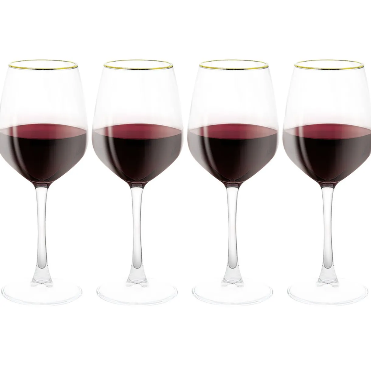 Verre à vin transparent avec liseré doré x4^Gifi Discount