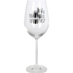 Verre à vin XL sur pied inscription Tu vin ou tu vin pas ? 75 cl^Gifi Online