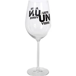 Verre à vin XL sur pied transparent inscription Juste un verre 75 cl^Gifi Hot