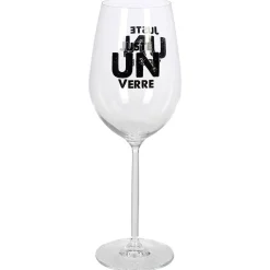 Verre à vin XL sur pied transparent inscription Juste un verre 75 cl^Gifi Hot