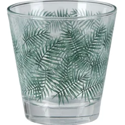 Verre bas style tropical motif feuillage 25cl x3^Gifi Sale