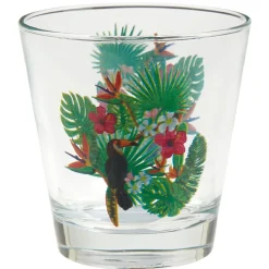 Verre bas style tropical motif toucan 25cl^Gifi Discount