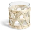 Verre bas transparent avec raphia Ø8xH9cm^Gifi Clearance