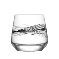 Verre bas transparent motif ligne noire 34,5 cl^Gifi Clearance