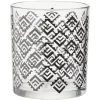 Verre bas transparent motif ethnique noir 25cl x2^Gifi New