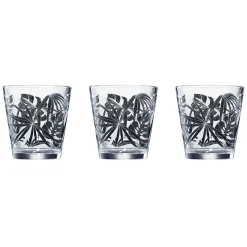 Verre conique bas motif feuillage 25,5 cl x3^Gifi Clearance