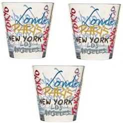 Verre gobelet transparent déco cities multicolore x 3^Gifi Discount