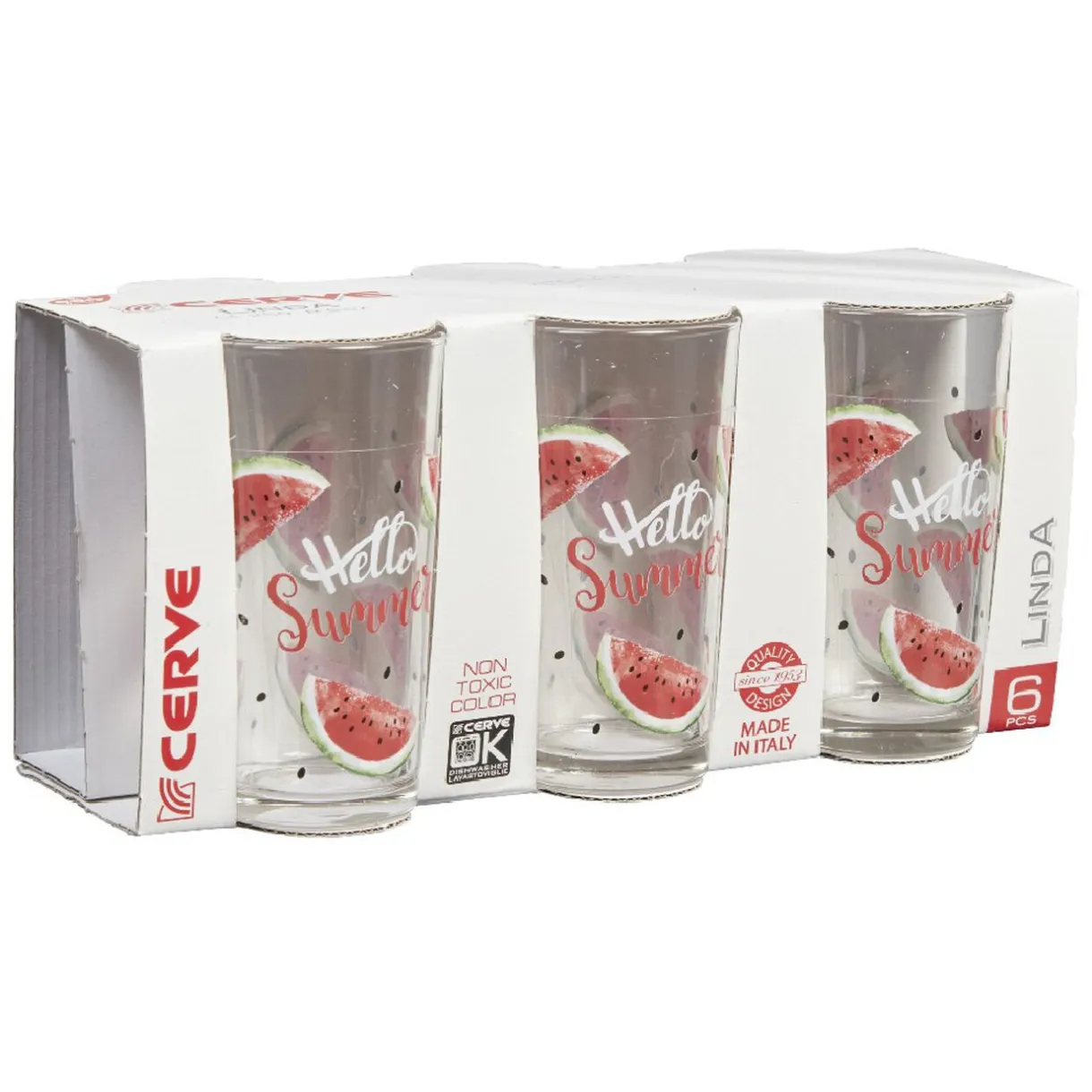 Verre haut pastèque Hello Summer x 6^Gifi Outlet