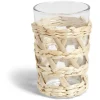 Verre haut transparent avec raphia Ø8xH12,5cm^Gifi Discount