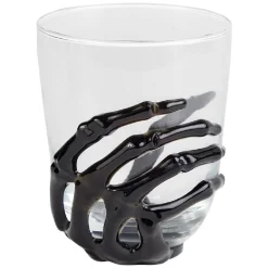 Verre main squelette Halloween noir transparent^Gifi Sale