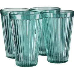 Verre strié bleu 300 ml x4^Gifi Online