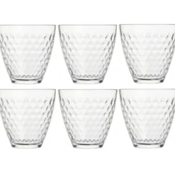 Verre transparent design point relief 25 cl x12^Gifi Outlet