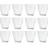 Verre transparent motif relief fleur x12^Gifi New