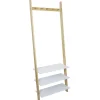 Rangement|Gifi Vestiaire en bois à fixer au mur 3 étagères naturel et blanc