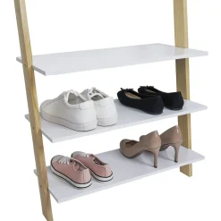 Rangement|Gifi Vestiaire en bois à fixer au mur 3 étagères naturel et blanc