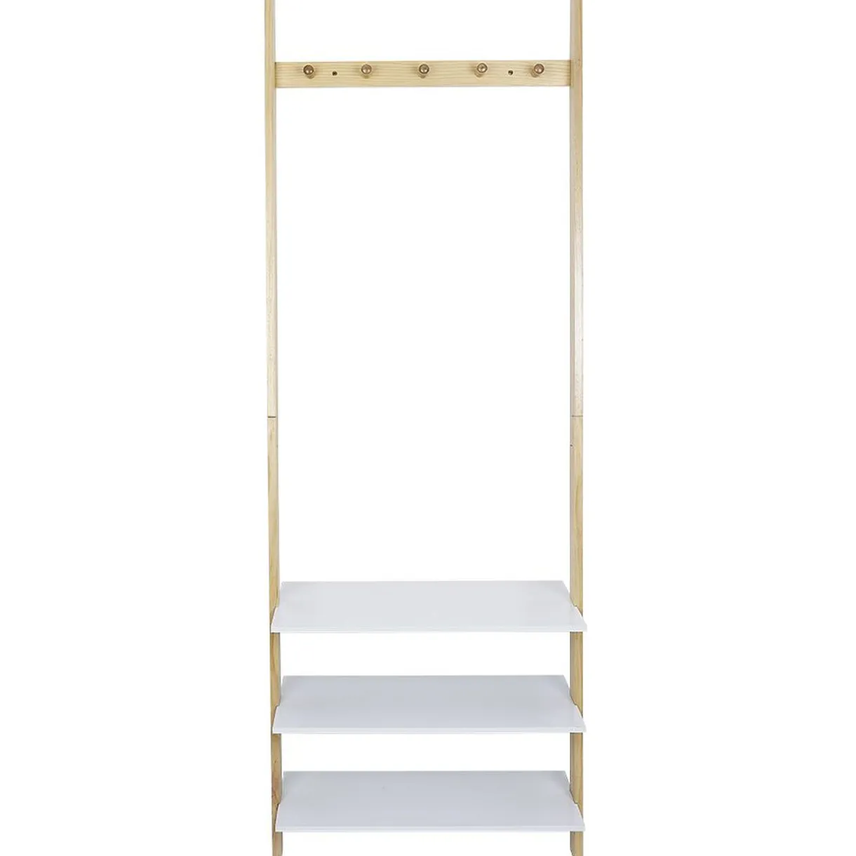 Rangement|Gifi Vestiaire en bois à fixer au mur 3 étagères naturel et blanc