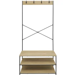 Rangement|Gifi Vestiaire métal et bois 3 étagères 4 crochets L80x40xH170cm