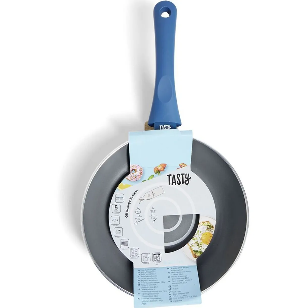 Wok tous feux Ø28cm aluminium gris et bleu^Gifi Outlet